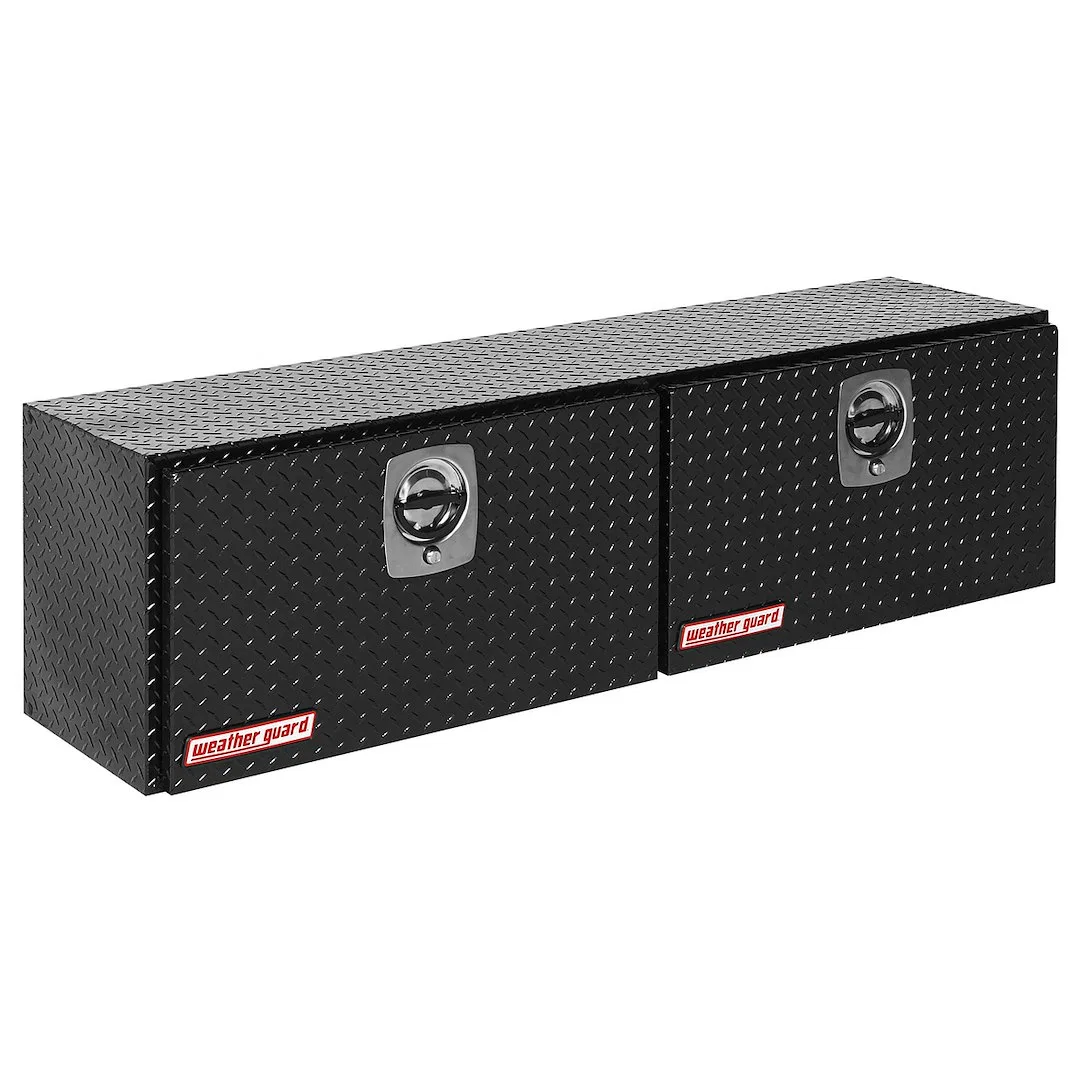 365-5-02 – WEATHERGUARD Tool Box, Side Mount 2 Doors Diamond Tread Black Aluminum 64-1/4 Inch Length x 16-1/4 Inch Wi...